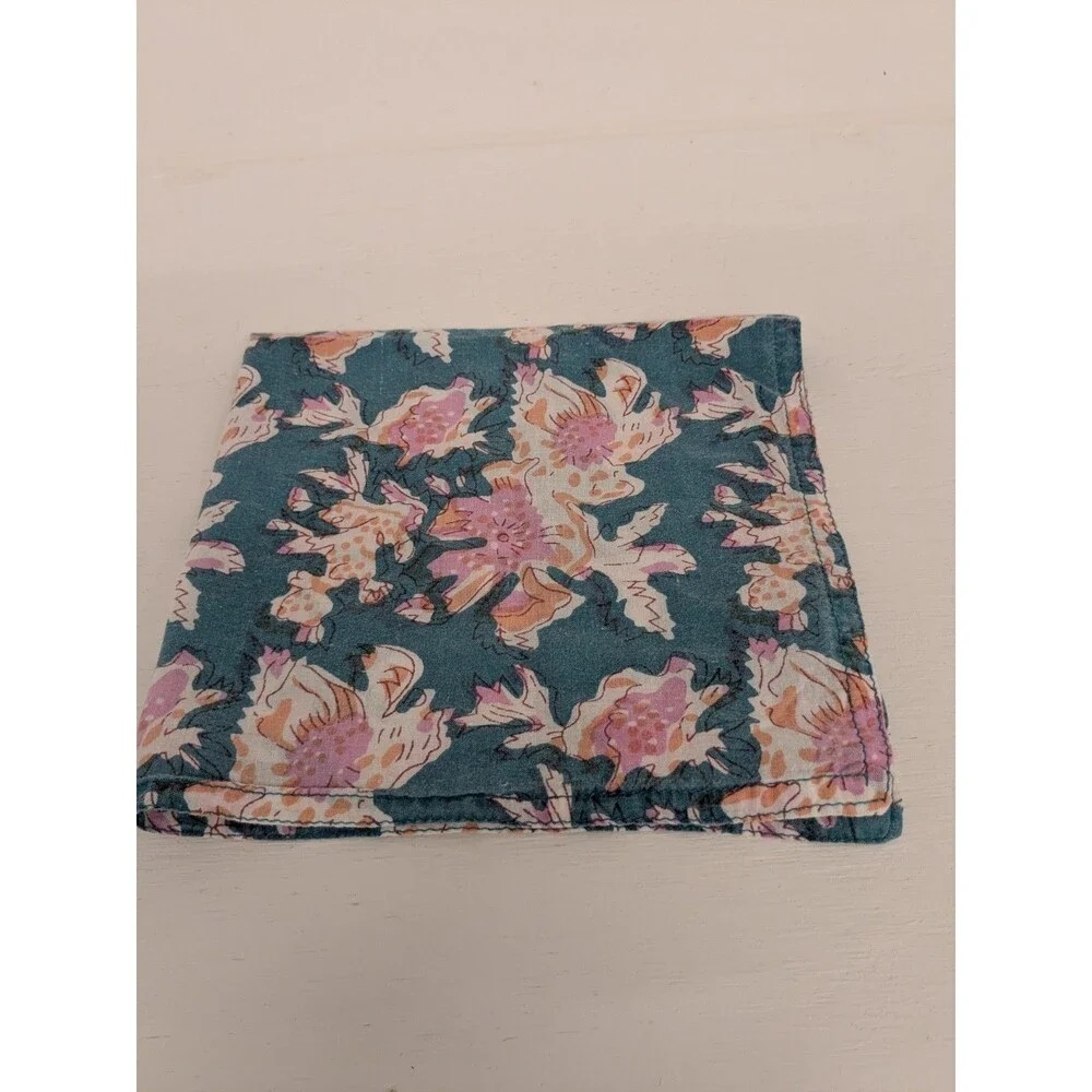Vtg Floral Napkins Set (8) Block Print Boho Cottagecore Multi Patterns 15